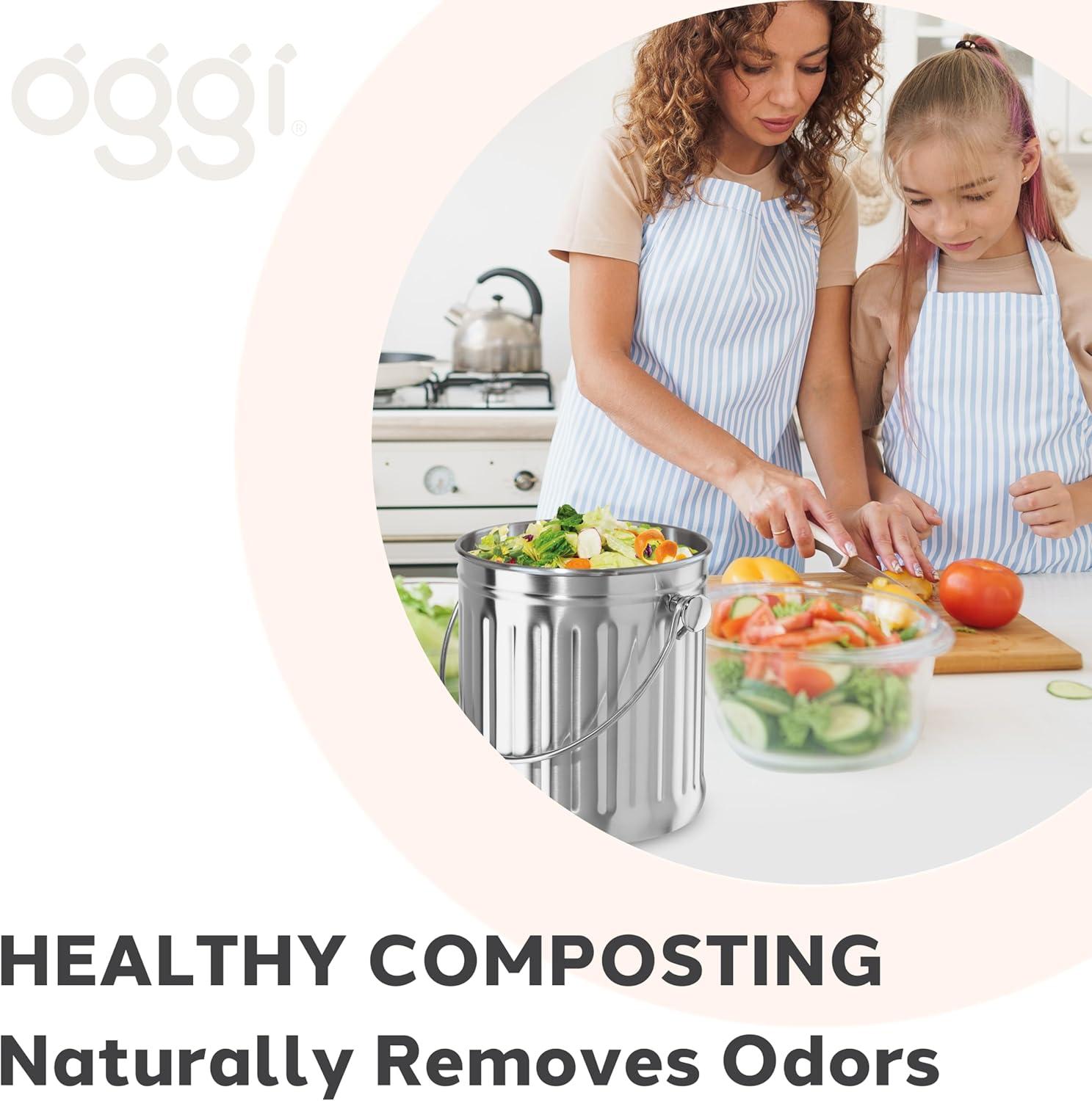 imageOGGI Set of 2 Charcoal Filters Replacement Charcoal Filter for Countertop Compost Bin with Lid Eco Friendly Products