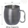imageOggi Stainless Steel Moscow Mule Mug  20 oz Rainbow with EZgrip handleSlate Gray