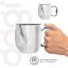 imageOggi Stainless Steel Moscow Mule Mug  20 oz Rainbow with EZgrip handleWhite Marble