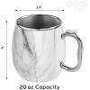 imageOggi Stainless Steel Moscow Mule Mug  20 oz Rainbow with EZgrip handleWhite Marble