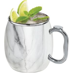 imageOggi Stainless Steel Moscow Mule Mug  20 oz Rainbow with EZgrip handleWhite Marble