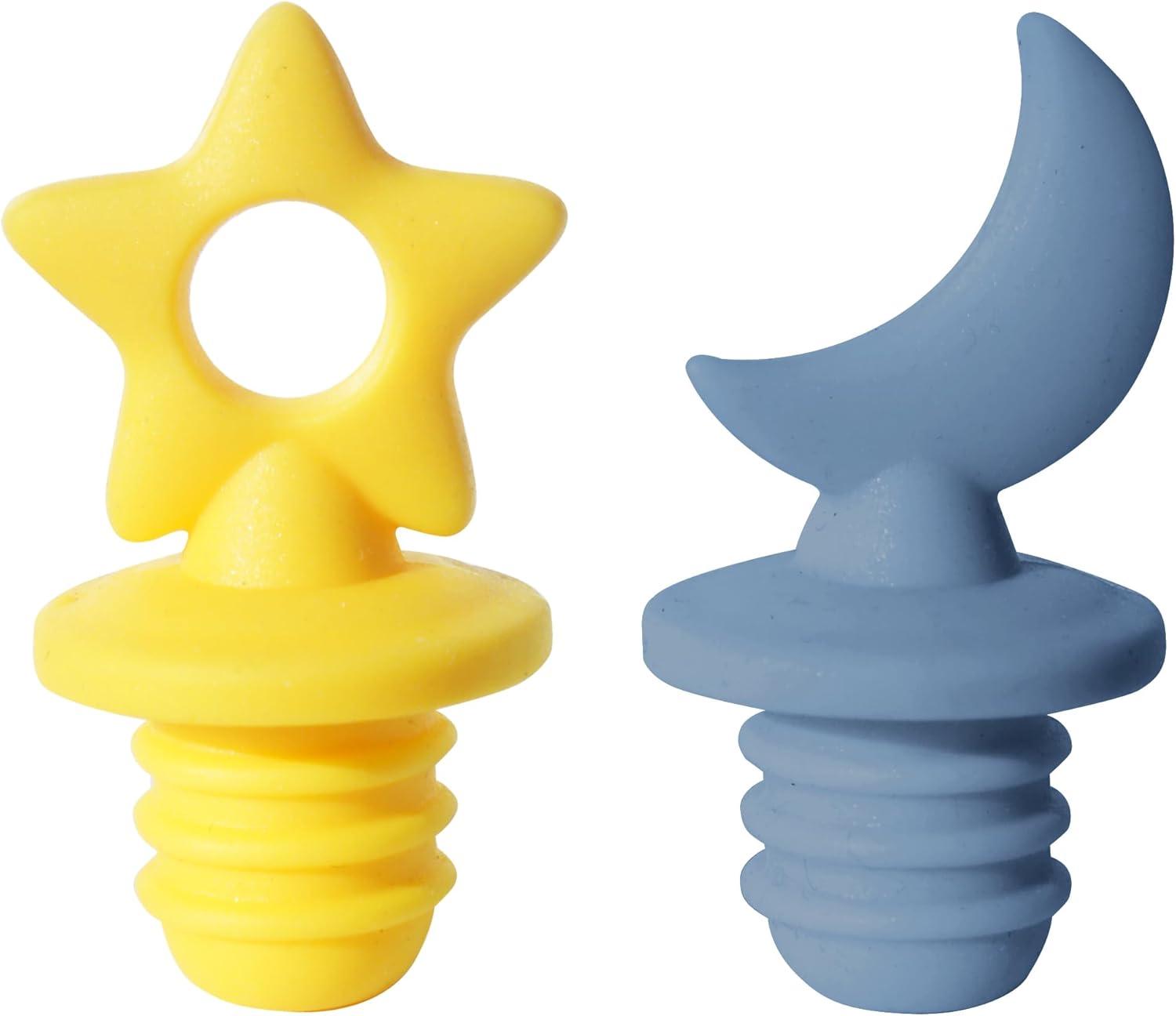 imageOGGI Cone Shaped Silicone Wine Corks 2 pcs Decorative Wine Bottle Stopper Set Silicone Wine Stoppers for Wine Bottles Reusable ampamp Cute for Wine Beer Bottles DIY Craft Black BlueStylish Wine Topper