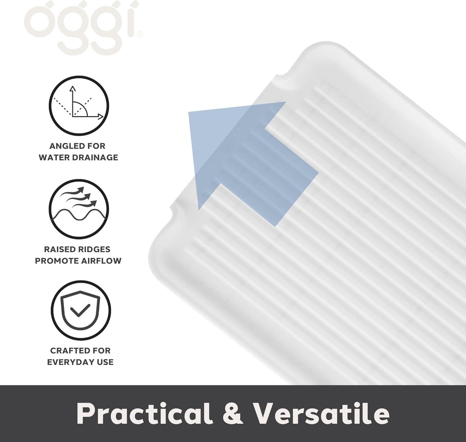 imageOGGI Dish Drain Board ampamp Drying Rack Tray for Kitchen  Ideal Rigid Drainboard Dish Drainer Tray Dish Drain Boards for Kitchen Counter 1275 x 1725quot  White