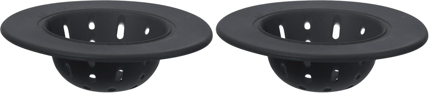 imageOGGI Silicone Sink Strainer Great Kitchen Sink Strainer Sink Drain Strainer Drain Stopper Sink Plug 46 Diameter Rim BlackBlack