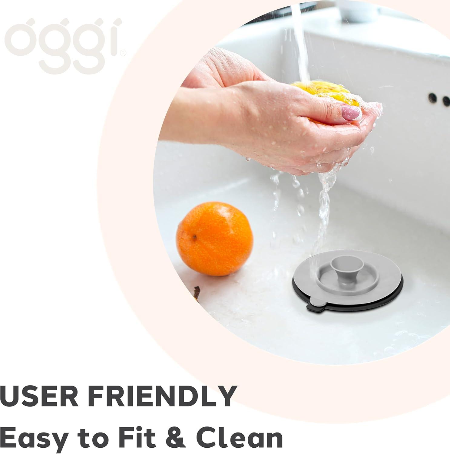 imageOGGI Silicone Sink Strainer ampamp Stopper Set Great Kitchen Sink Strainer Silicone Drain Stopper Sink Drain Strainer Sink Plug 46 Diameter Rim GrayBlack