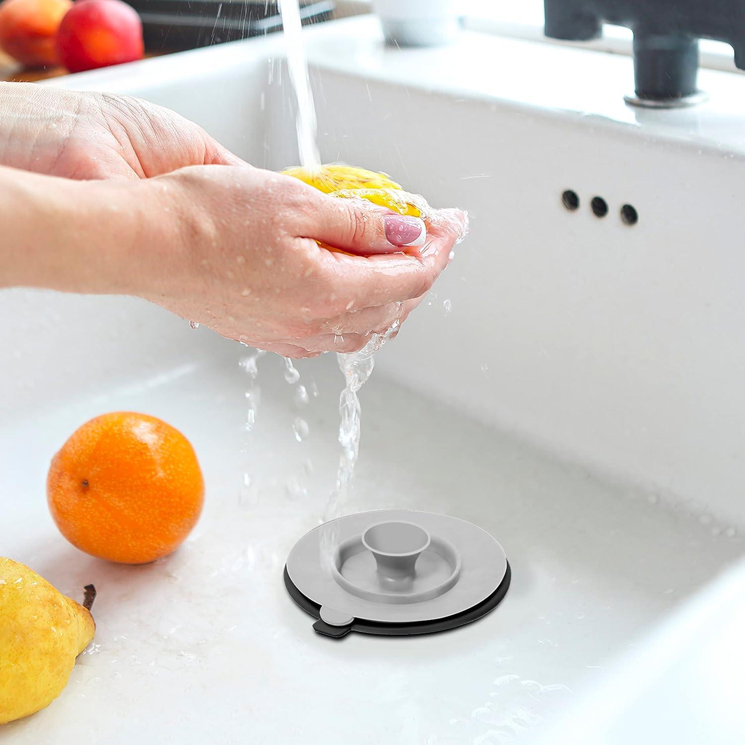 imageOGGI Silicone Sink Strainer ampamp Stopper Set Great Kitchen Sink Strainer Silicone Drain Stopper Sink Drain Strainer Sink Plug 46 Diameter Rim GrayBlack