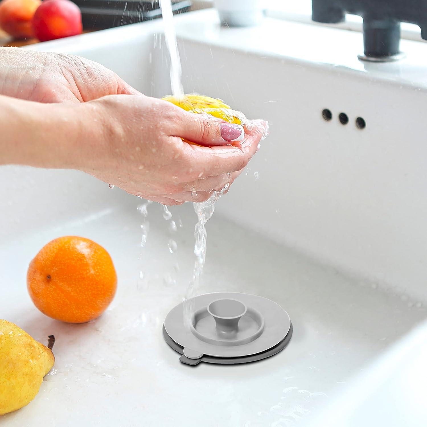 imageOGGI Silicone Sink Strainer ampamp Stopper Set Great Kitchen Sink Strainer Silicone Drain Stopper Sink Drain Strainer Sink Plug 46 Diameter Rim GrayGray