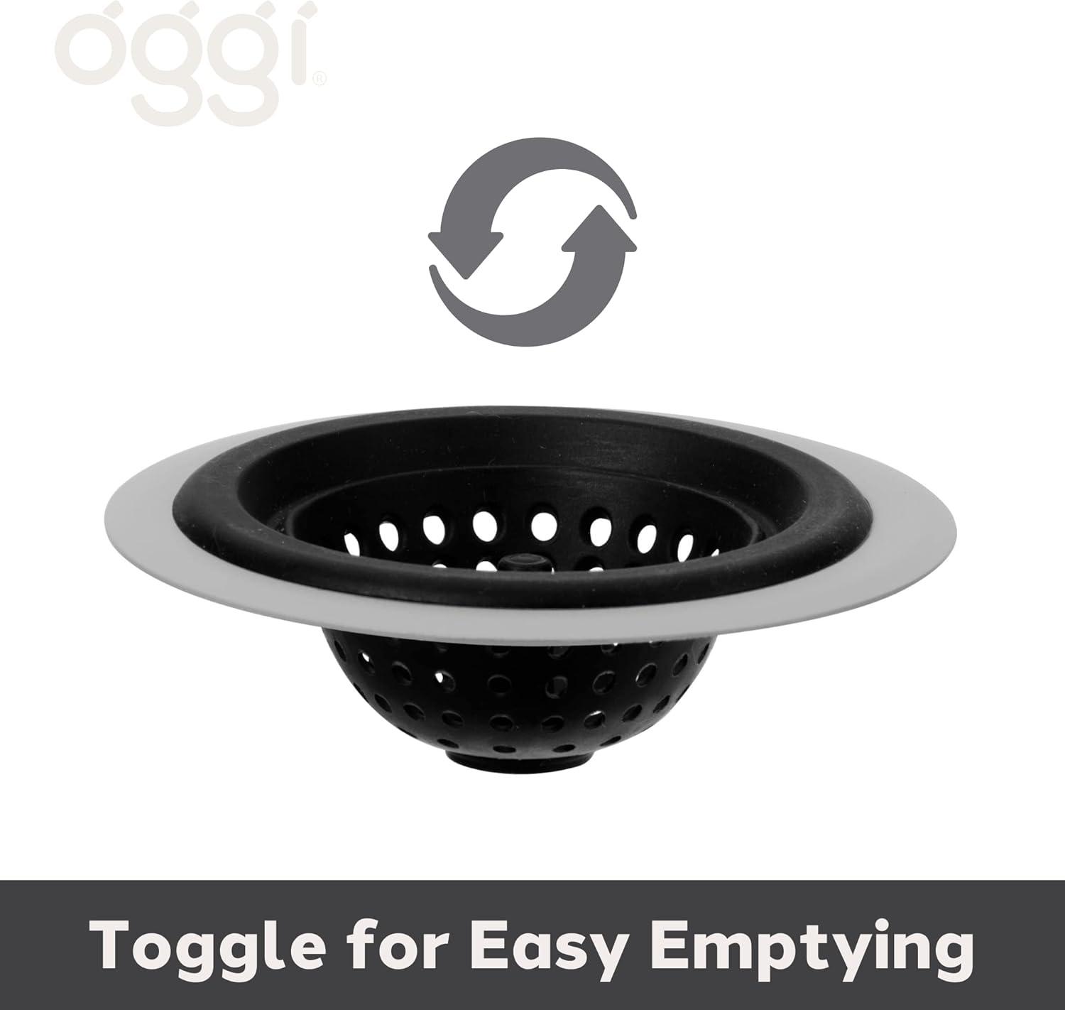 imageOGGI Silicone ampamp Metal Sink Stopper Great Kitchen Sink Stopper Silicone Drain Stopper Sink Plug 46 Diameter Metal Rim TurquoiseBlack