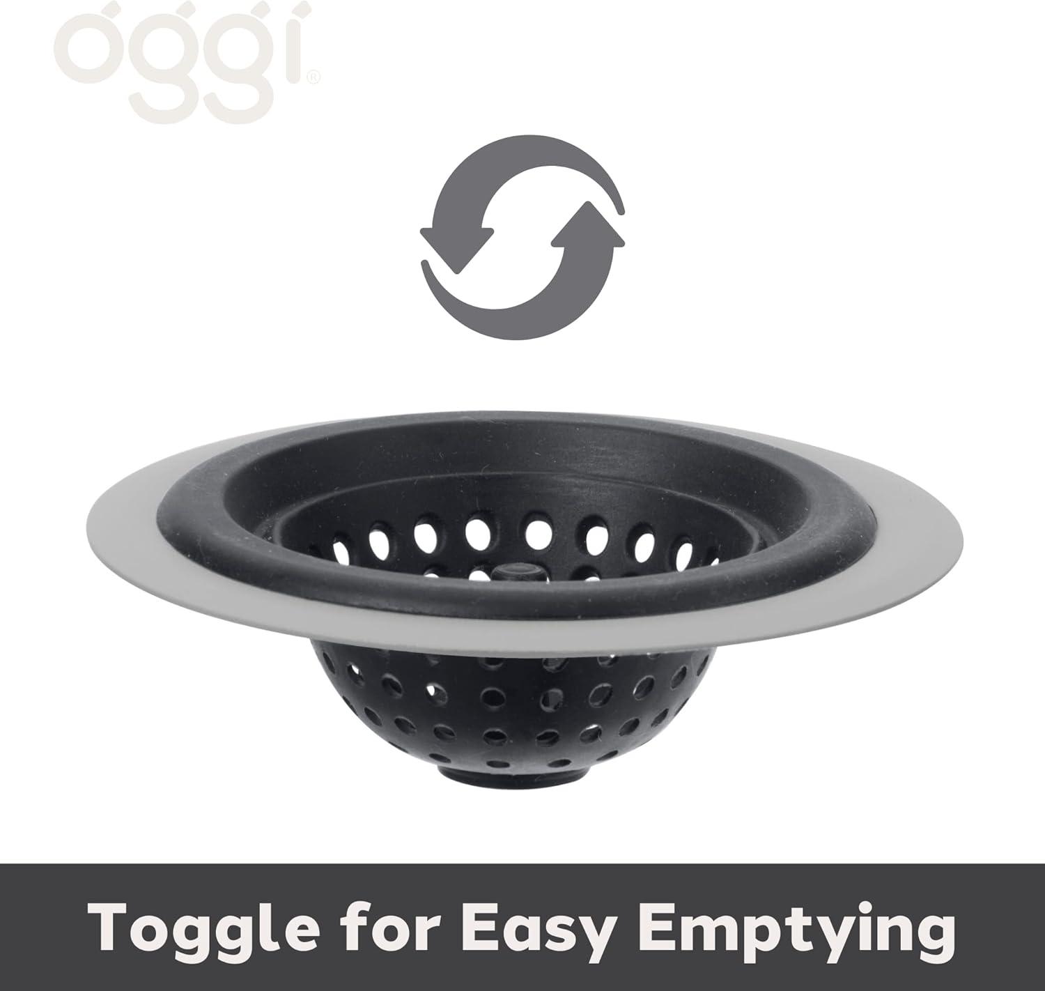 imageOGGI Silicone ampamp Metal Sink Stopper Great Kitchen Sink Stopper Silicone Drain Stopper Sink Plug 46 Diameter Metal Rim TurquoiseGray