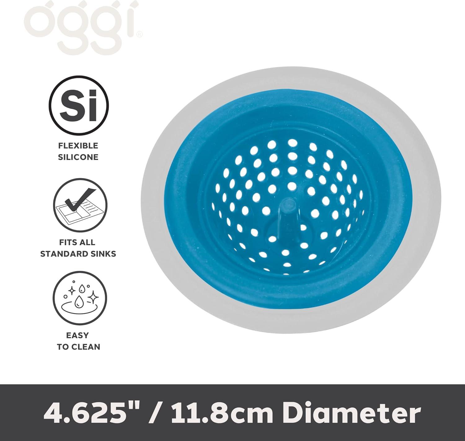 imageOGGI Silicone ampamp Metal Sink Stopper Great Kitchen Sink Stopper Silicone Drain Stopper Sink Plug 46 Diameter Metal Rim TurquoiseTurquoise