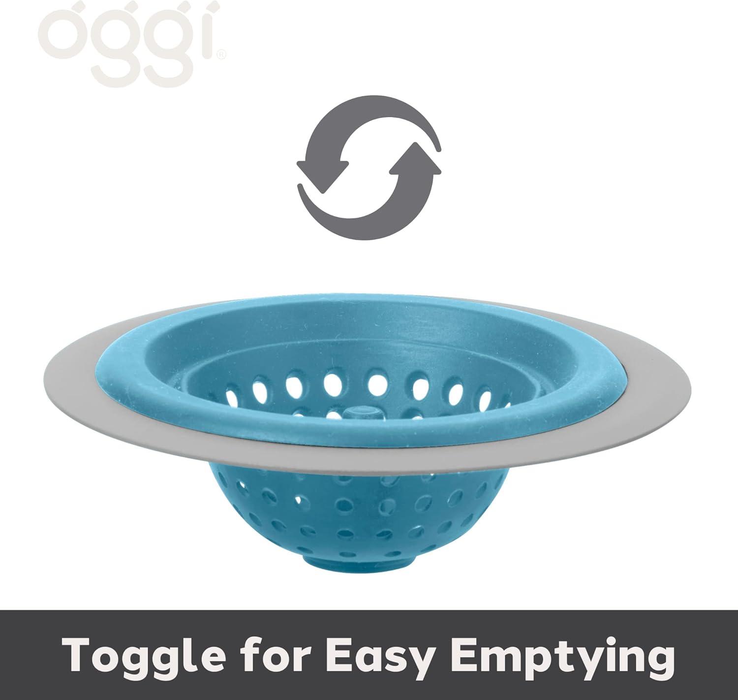 imageOGGI Silicone ampamp Metal Sink Stopper Great Kitchen Sink Stopper Silicone Drain Stopper Sink Plug 46 Diameter Metal Rim TurquoiseTurquoise