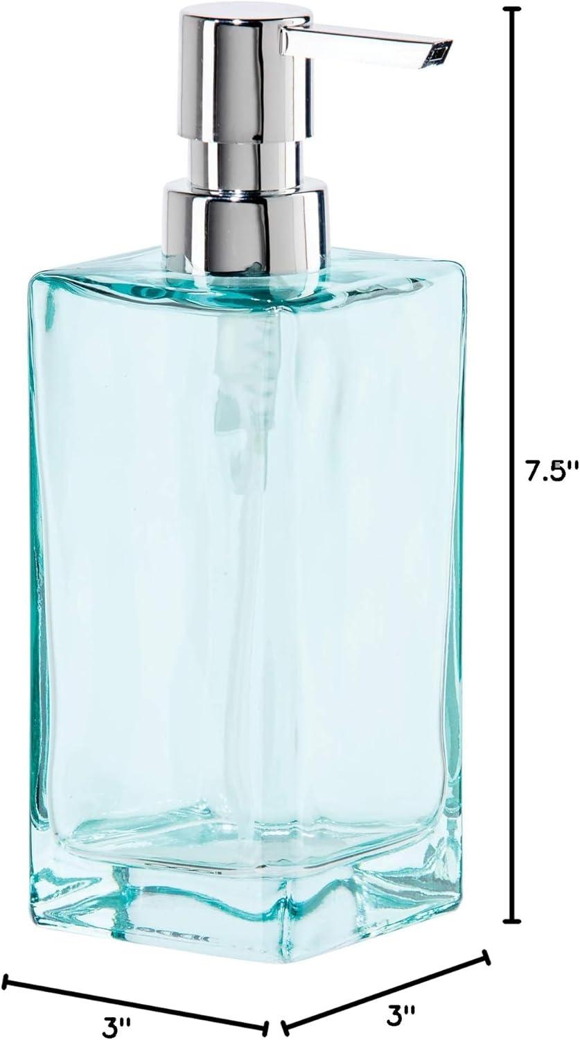 imageOggi 57136 Glass Soap Dispenser 13Ounce AquaAqua  Chrome