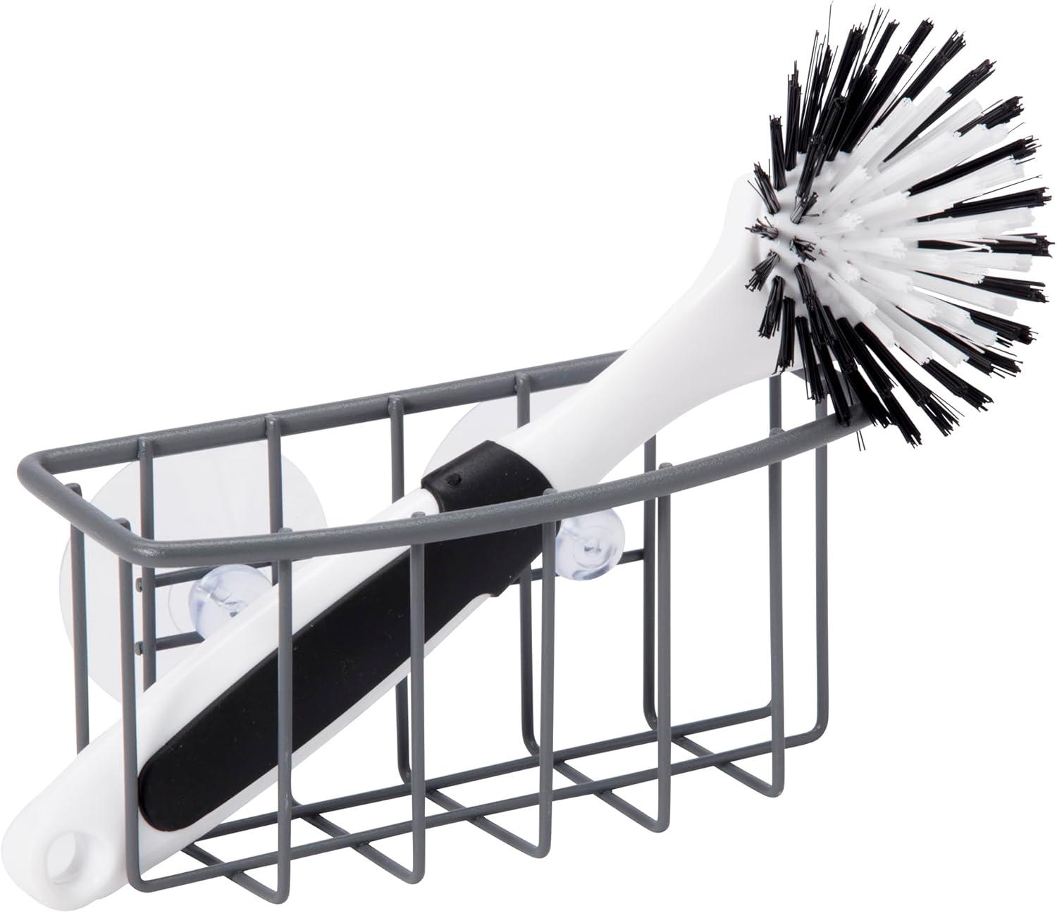 imageOggi Metal Suction Sink Caddy Kitchen Brush Bar Soap or Sponge Holder for Kitchen Sink Great Kitchen Sink Organizer for Sink Accessories 6 x 25 x 275 GrayGrey