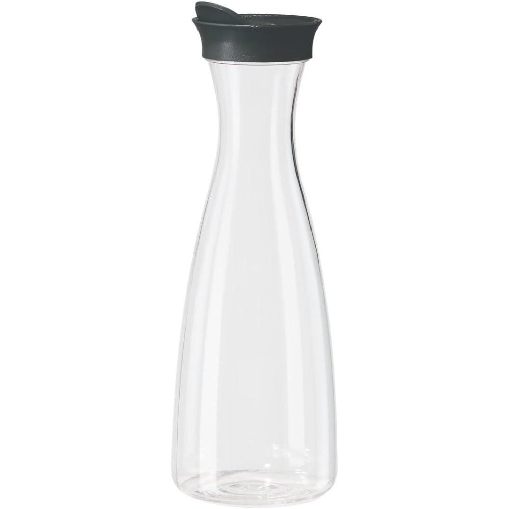imageOGGI Clear Carafe wFlip Open Lid  Ideal Juice Bottle Clear Pitcher with Lid Tea Pitcher Water Carafe 16 Lt54Oz AquaClear  Black Lid