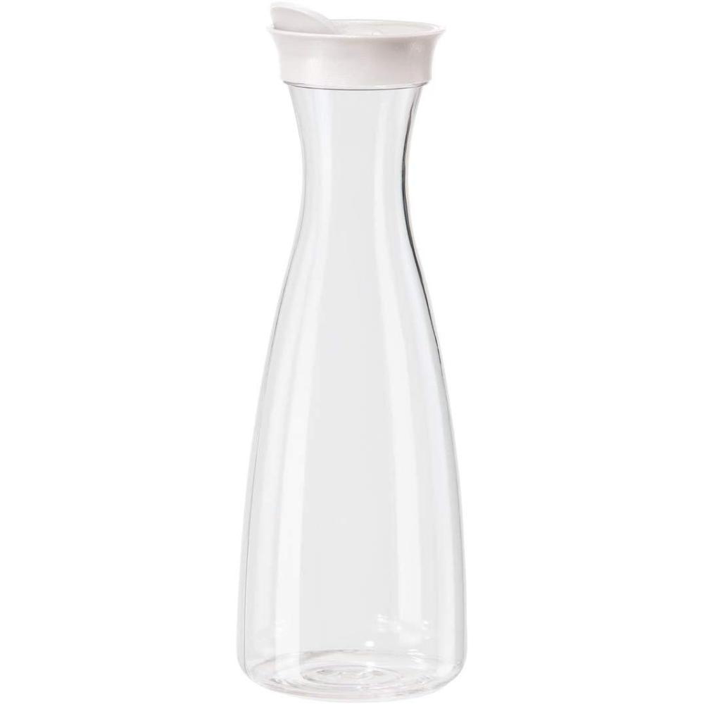 imageOGGI Clear Carafe wFlip Open Lid  Ideal Juice Bottle Clear Pitcher with Lid Tea Pitcher Water Carafe 16 Lt54Oz AquaClear  White Lid