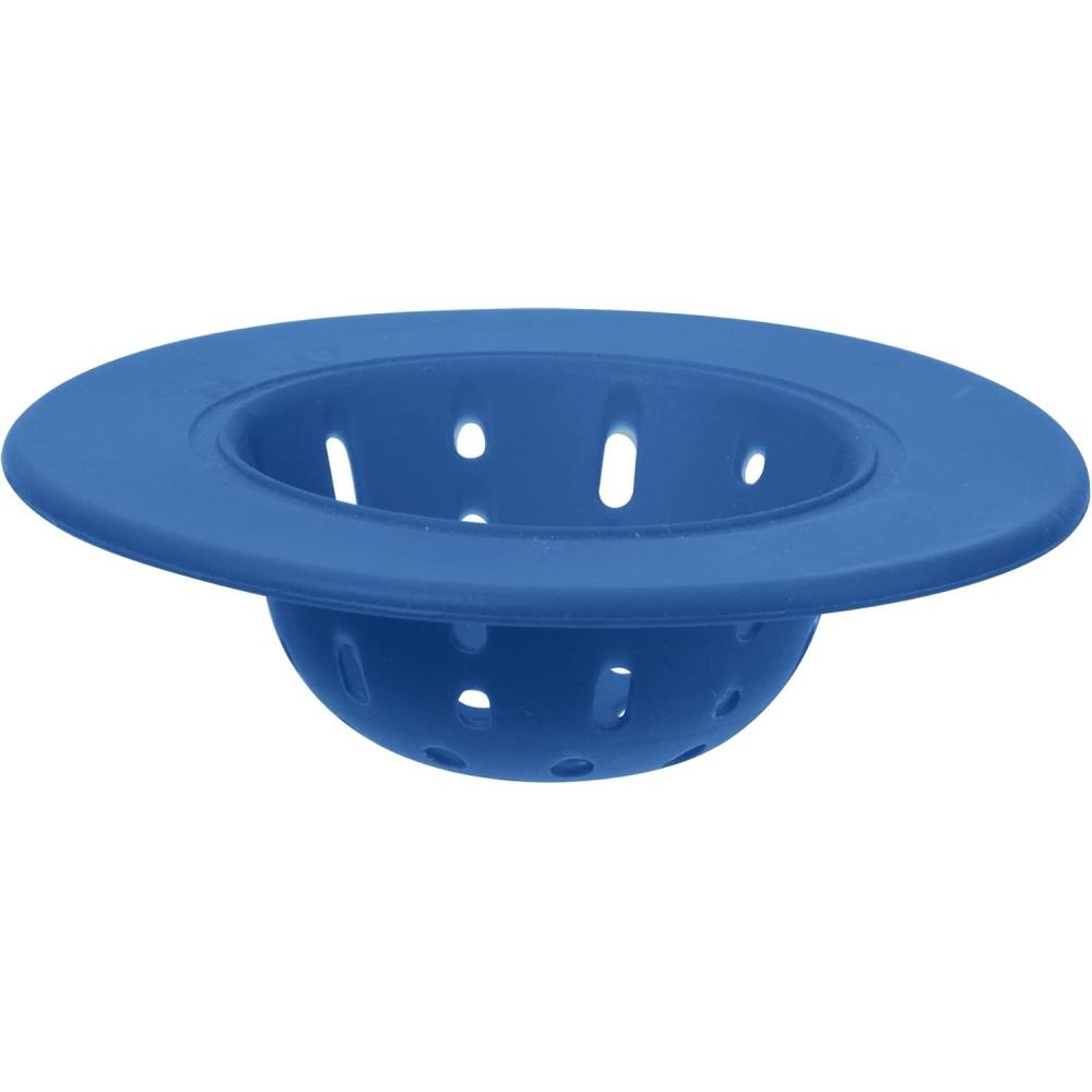 imageOGGI Silicone Sink Strainer Great Kitchen Sink Strainer Sink Drain Strainer Drain Stopper Sink Plug 46 Diameter Rim BlackBlue