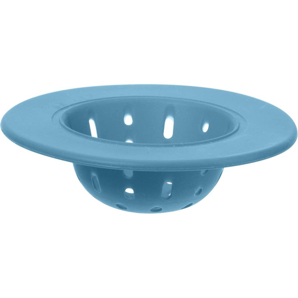 imageOGGI Silicone Sink Strainer Great Kitchen Sink Strainer Sink Drain Strainer Drain Stopper Sink Plug 46 Diameter Rim BlackTurquoise