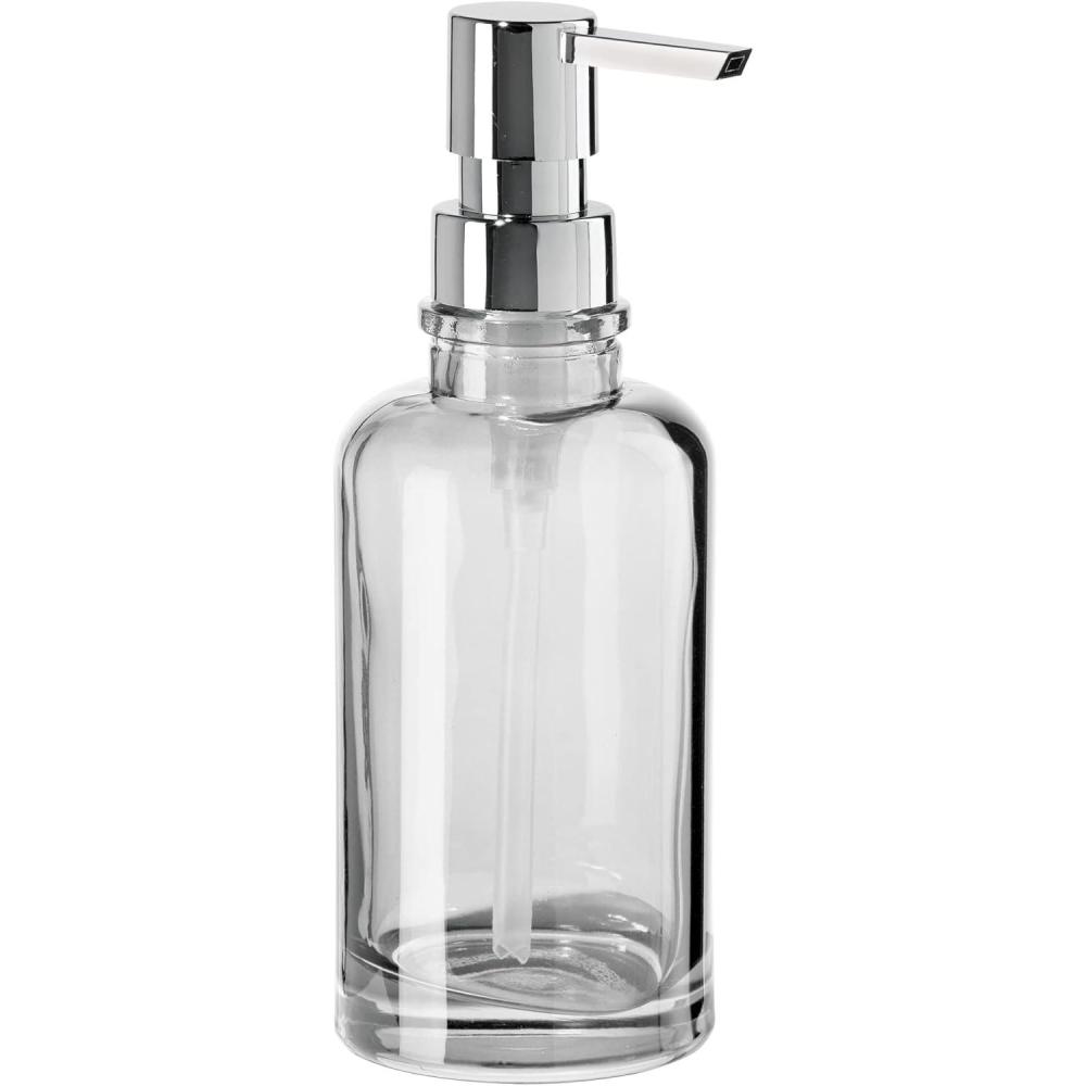 imageOggi 12oz Round Glass Lotion and Soap Dispenser for Kitchen or BathSmokeGray