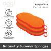imageOGGI Bambou OdorFree Kitchen Sponges  Natural Kitchen Sponges for Dishes 91 BambooDerived Rayon Cellulose Fiber Reusable Absorbent Hygienic Durable NonScratch Washable  3 pcs 7x4Orange