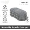 imageOGGI Bambou OdorFree Kitchen Sponges  Natural Kitchen Sponges for Dishes 91 BambooDerived Rayon Cellulose Fiber Reusable Absorbent Hygienic Durable NonScratch Washable  3 pcs 7x4Gray