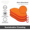 imageOGGI Bambou OdorFree Kitchen Sponges  Natural Kitchen Sponges for Dishes 91 BambooDerived Rayon Cellulose Fiber Reusable Absorbent Hygienic Durable NonScratch Washable  3 pcs 7x4Orange