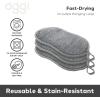 imageOGGI Bambou OdorFree Kitchen Sponges  Natural Kitchen Sponges for Dishes 91 BambooDerived Rayon Cellulose Fiber Reusable Absorbent Hygienic Durable NonScratch Washable  3 pcs 7x4Gray