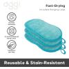 imageOGGI Bambou OdorFree Kitchen Sponges  Natural Kitchen Sponges for Dishes 91 BambooDerived Rayon Cellulose Fiber Reusable Absorbent Hygienic Durable NonScratch Washable  3 pcs 7x4Turquoise