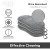 imageOGGI Bambou OdorFree Kitchen Sponges  Natural Kitchen Sponges for Dishes 91 BambooDerived Rayon Cellulose Fiber Reusable Absorbent Hygienic Durable NonScratch Washable  3 pcs 7x4Gray