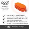 imageOGGI Bambou OdorFree Kitchen Sponges  Natural Kitchen Sponges for Dishes 91 BambooDerived Rayon Cellulose Fiber Reusable Absorbent Hygienic Durable NonScratch Washable  3 pcs 7x4Orange