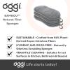 imageOGGI Bambou OdorFree Kitchen Sponges  Natural Kitchen Sponges for Dishes 91 BambooDerived Rayon Cellulose Fiber Reusable Absorbent Hygienic Durable NonScratch Washable  3 pcs 7x4Gray
