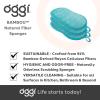 imageOGGI Bambou OdorFree Kitchen Sponges  Natural Kitchen Sponges for Dishes 91 BambooDerived Rayon Cellulose Fiber Reusable Absorbent Hygienic Durable NonScratch Washable  3 pcs 7x4Turquoise