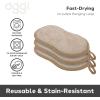 imageOGGI Bambou OdorFree Kitchen Sponges  Natural Kitchen Sponges for Dishes 91 BambooDerived Rayon Cellulose Fiber Reusable Absorbent Hygienic Durable NonScratch Washable  3 pcs 7x4Khaki