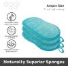 imageOGGI Bambou OdorFree Kitchen Sponges  Natural Kitchen Sponges for Dishes 91 BambooDerived Rayon Cellulose Fiber Reusable Absorbent Hygienic Durable NonScratch Washable  3 pcs 7x4Turquoise