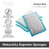 imageOGGI Bambou OdorFree Scrubbing Sponges  Natural Scrub Sponges for Dishes 91 BambooDerived Rayon Cellulose Fiber Reusable Absorbent Durable Scrubbers NonScratch Washable  3 pcs 7x4WhiteTurquoise