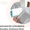imageOGGI Bambou OdorFree Scrubbing Sponges  Natural Scrub Sponges for Dishes 91 BambooDerived Rayon Cellulose Fiber Reusable Absorbent Durable Scrubbers NonScratch Washable  3 pcs 7x4WhiteGray