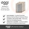 imageOGGI Bambou OdorFree Scrubbing Sponges  Natural Scrub Sponges for Dishes 91 BambooDerived Rayon Cellulose Fiber Reusable Absorbent Durable Scrubbers NonScratch Washable  3 pcs 7x4WhiteKhaki
