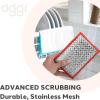 imageOGGI Bambou OdorFree Scrubbing Sponges  Natural Scrub Sponges for Dishes 91 BambooDerived Rayon Cellulose Fiber Reusable Absorbent Durable Scrubbers NonScratch Washable  3 pcs 7x4WhiteOrange