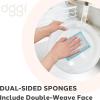 imageOGGI Bambou OdorFree Scrubbing Sponges  Natural Scrub Sponges for Dishes 91 BambooDerived Rayon Cellulose Fiber Reusable Absorbent Durable Scrubbers NonScratch Washable  3 pcs 7x4WhiteTurquoise