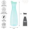 imageOGGI Clear Carafe wFlip Open Lid  Ideal Juice Bottle Clear Pitcher with Lid Tea Pitcher Water Carafe 16 Lt54Oz AquaAqua Tint