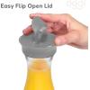 imageOGGI Clear Carafe wFlip Open Lid  Ideal Juice Bottle Clear Pitcher with Lid Tea Pitcher Water Carafe 16 Lt54Oz AquaBlue Tint