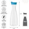 imageOGGI Clear Carafe wFlip Open Lid  Ideal Juice Bottle Clear Pitcher with Lid Tea Pitcher Water Carafe 16 Lt54Oz AquaClear  Aqua Lid