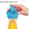 imageOGGI Clear Carafe wFlip Open Lid  Ideal Juice Bottle Clear Pitcher with Lid Tea Pitcher Water Carafe 16 Lt54Oz AquaClear  Aqua Lid