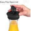 imageOGGI Clear Carafe wFlip Open Lid  Ideal Juice Bottle Clear Pitcher with Lid Tea Pitcher Water Carafe 16 Lt54Oz AquaClear  Black Lid