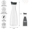 imageOGGI Clear Carafe wFlip Open Lid  Ideal Juice Bottle Clear Pitcher with Lid Tea Pitcher Water Carafe 16 Lt54Oz AquaClear  Black Lid