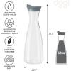 imageOGGI Clear Carafe wFlip Open Lid  Ideal Juice Bottle Clear Pitcher with Lid Tea Pitcher Water Carafe 16 Lt54Oz AquaClear  Gray Lid