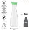 imageOGGI Clear Carafe wFlip Open Lid  Ideal Juice Bottle Clear Pitcher with Lid Tea Pitcher Water Carafe 16 Lt54Oz AquaClear  Green Lid