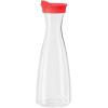 imageOGGI Clear Carafe wFlip Open Lid  Ideal Juice Bottle Clear Pitcher with Lid Tea Pitcher Water Carafe 16 Lt54Oz AquaClear  Red Lid