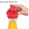 imageOGGI Clear Carafe wFlip Open Lid  Ideal Juice Bottle Clear Pitcher with Lid Tea Pitcher Water Carafe 16 Lt54Oz AquaClear  Red Lid