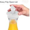 imageOGGI Clear Carafe wFlip Open Lid  Ideal Juice Bottle Clear Pitcher with Lid Tea Pitcher Water Carafe 16 Lt54Oz AquaClear  White Lid