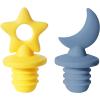 imageOGGI Cone Shaped Silicone Wine Corks 2 pcs Decorative Wine Bottle Stopper Set Silicone Wine Stoppers for Wine Bottles Reusable ampamp Cute for Wine Beer Bottles DIY Craft Black BlueStylish Wine Topper